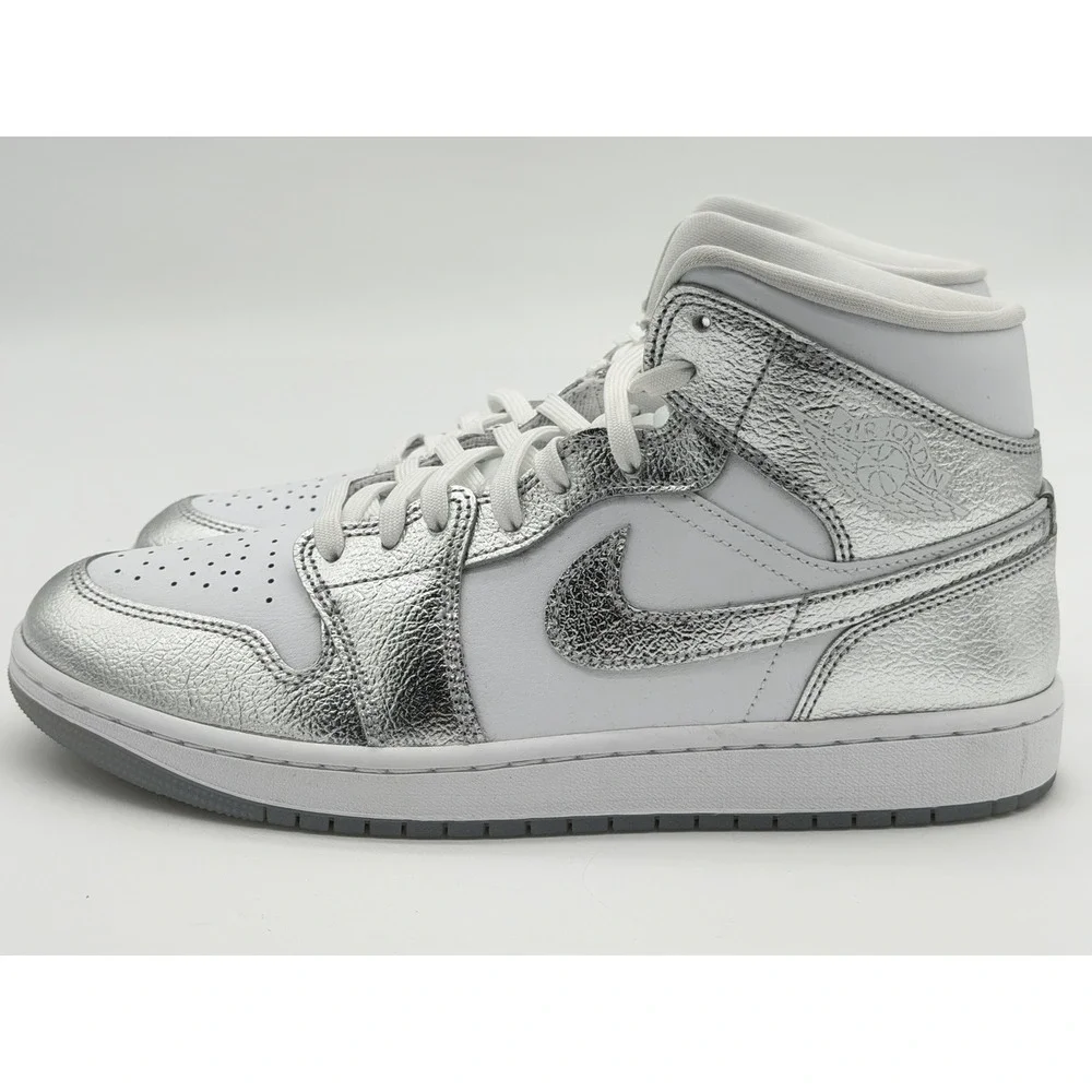 Women's 11 / Men's 9.5 - Nike Jordan 1 Mid Metallic Silver FN5031-100 No Box Lid